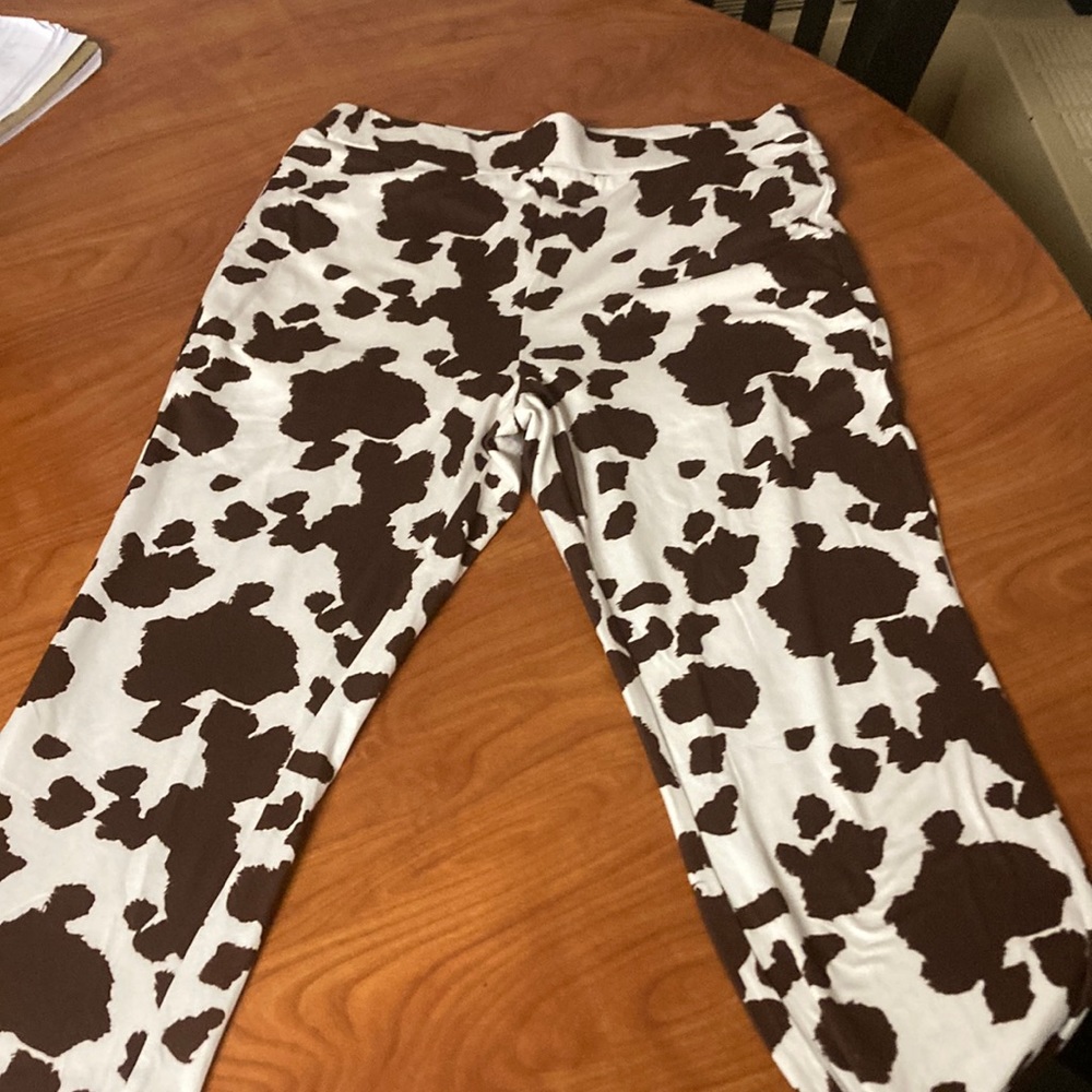 SHEIN Flare Cow Print Pants